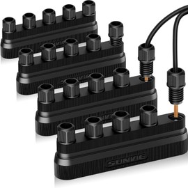 SUNVIE Low Voltage Wire Connector Fastlock3 Landscape Lighting Connectors 12-20 Gauge Low Voltage Connectors 5-Way Landscape Lighting Junction Hub for Garden Path Lights Spotlights, 4 Pack