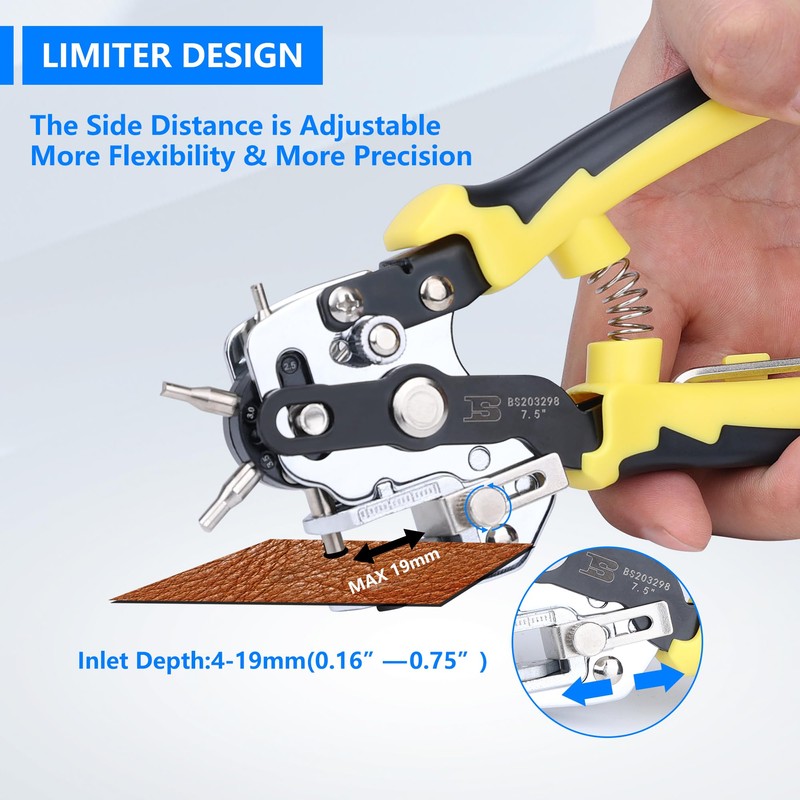 B BOSI TOOLS Leather Hole Punch,Belt Hole Puncher for Leather，Heavy
