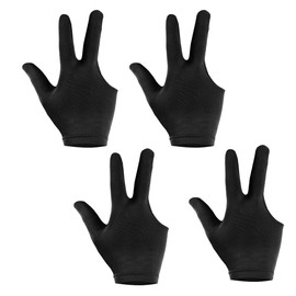 4pcs Billiard Gloves Billiard Room Professional Breathable Thin 3 Finger Left & Right Billiard Cue Gloves Elastic Gloves for Men and Women