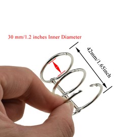 HAHIYO 4Pcs Silver 30mm/1.2inch Inner Diameter Metal 3 Rings Loose Leaf Binders Book Rings Snap Split Hinged Stainless Steel Binder Rings for DIY Travel Diary Notebook Photo Album Binding Spines Comb