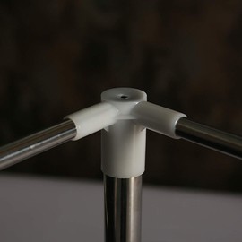 Mengersi Silver Canopy Bed Frame Post Full Size Stainless Steel Four Corner Bed Mosquito Net Frame Bracket Fit for Metal Bed Wood Bed