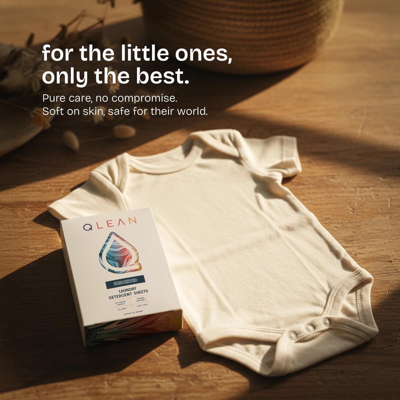 QLEAN Laundry Detergent Sheets – Travel-Friendly, HE & Standard Washer