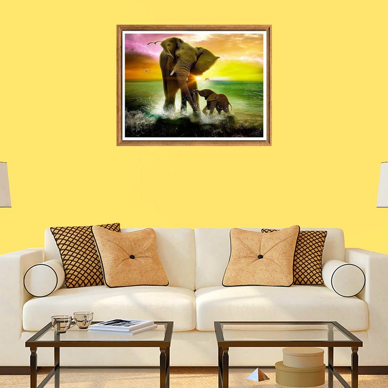 Bimkole DIY 5D Diamond Painting Accessories Elephant Art Painting Ocean
