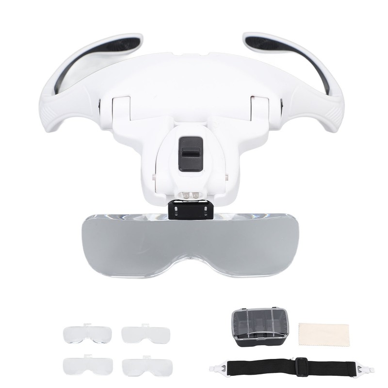 Magnifying Glasses for Eyelash Extensions with 2 LED Light Headband