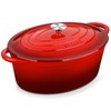 Velaze 7.5 QT Enameled Oval Dutch Oven Pot with Lid,
