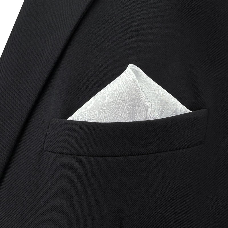 SHLAX&WING Pañuelo De Bolsillo Para Hombre Blanco Color Sólido Cachemir