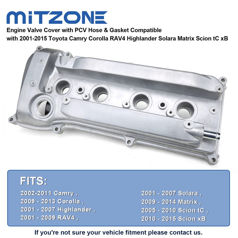 MITZONE Engine Valve Cover with PCV Hose & Gasket Compatible