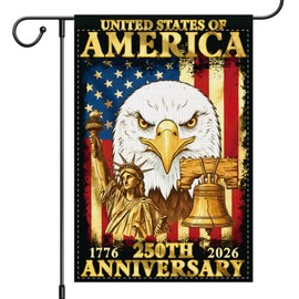 250 Year American Anniversary Flag 250th Anniversary USA Flag Patriotic 4th of July We the People 1776 Yard Garden Flags for Outside 12x18 Inch Double Sided Outdoor Lawn Patio Porch Banner Decor