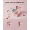 SONGMICS Jewelry Box, Travel Jewelry Case, 2-Layer Jewelry Holder Organizer,