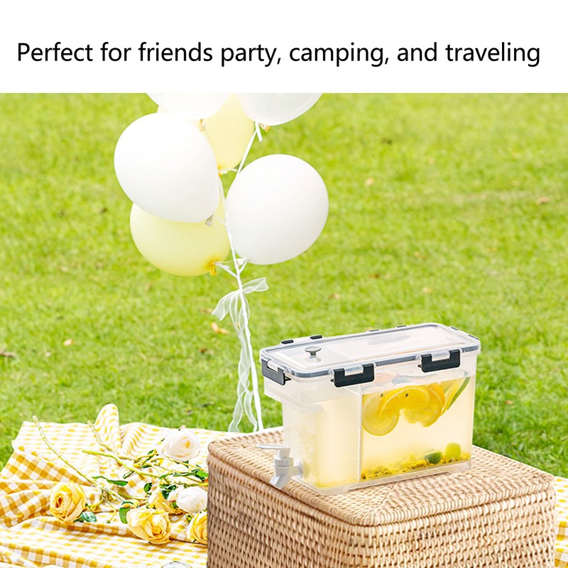 3.5L Drink Dispenser with Spigot Rubber Ring Safe Large Capacity