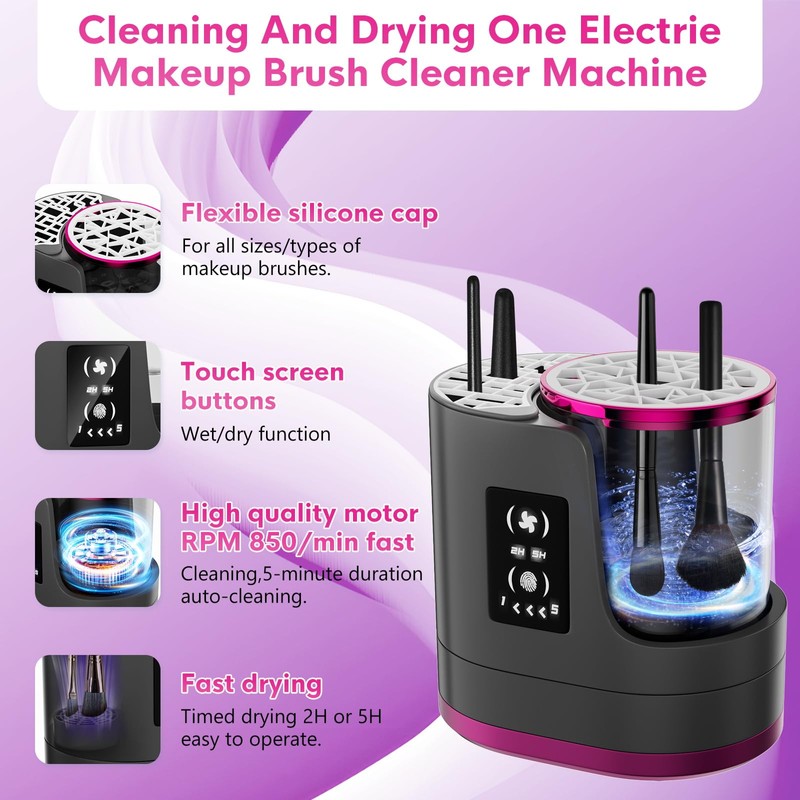 3 IN 1 Electric Makeup Brush Cleaner,Automatic Makeup Brush Cleaner