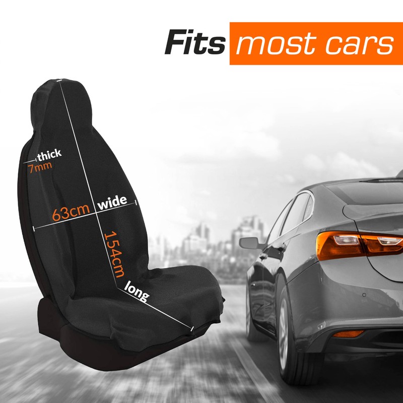 Upgrade4cars 2 x Waterproof Car Seat Covers Universal | Heavy