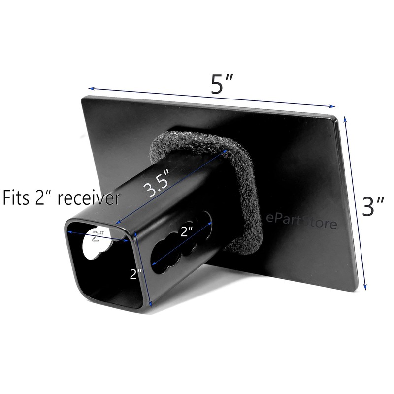 eVerHITCH USA Black Red Flag Metal Hitch Cover Fits 2"