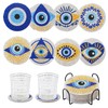Beadthoven Evil Eye Diamond Painting Coaster Blue Gold 5D Diamond