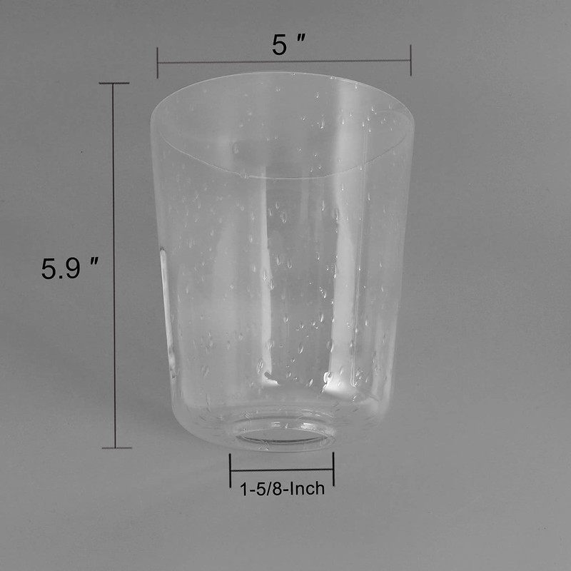 Anmire 2 Pack Clear Seeded Glass Shade, Modern Light Fixture