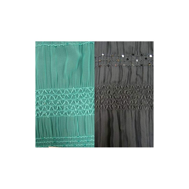Polyester Ruched Chiffon with Chevron Pattern & Sequins Fabric by