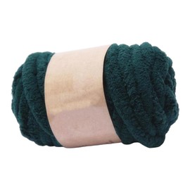 LOVIVER Chunky Wool Yarn Jumbo Tubular Yarn Crochet Cloth Summer Hand Knit Yarn Weight Yarn Bulky Yarn for Knitted Blanket Weaving Sweater Pet Bed, Dark Green