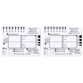 2PCS ECG Ruler 7 Step - Plastic ECG Card - ECG/EKG Made Easy by Following a 7 Step Plan - Ideal for Paramedic Accessories, Students, EMT's, Nurses & Doctors