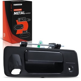 A-Premium - Upgraded Metal Tailgate Latch Handle - Compatible with Toyota Tundra 2014-2021, Tacoma 2016-2023 - Textured Black Handle w/Rear Camera Hole