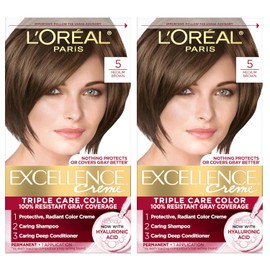 L'Oréal Paris Excellence Med Brown 5 2pk - Crema - Castaño - Marrón - Permanente - Todos los tipos