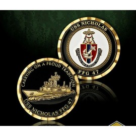 NAVY USS NICHOLAS FFG-47  1.75" CHALLENGE COIN