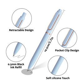 Retractable Gel Pens,7 Pcs 0.5mm Japanese Black Ink Fine Point Morandi Pens for Writing Smooth,Cute Office School Supplies Stationery Gifts for Women Men Stocking Stuffers (Style B)