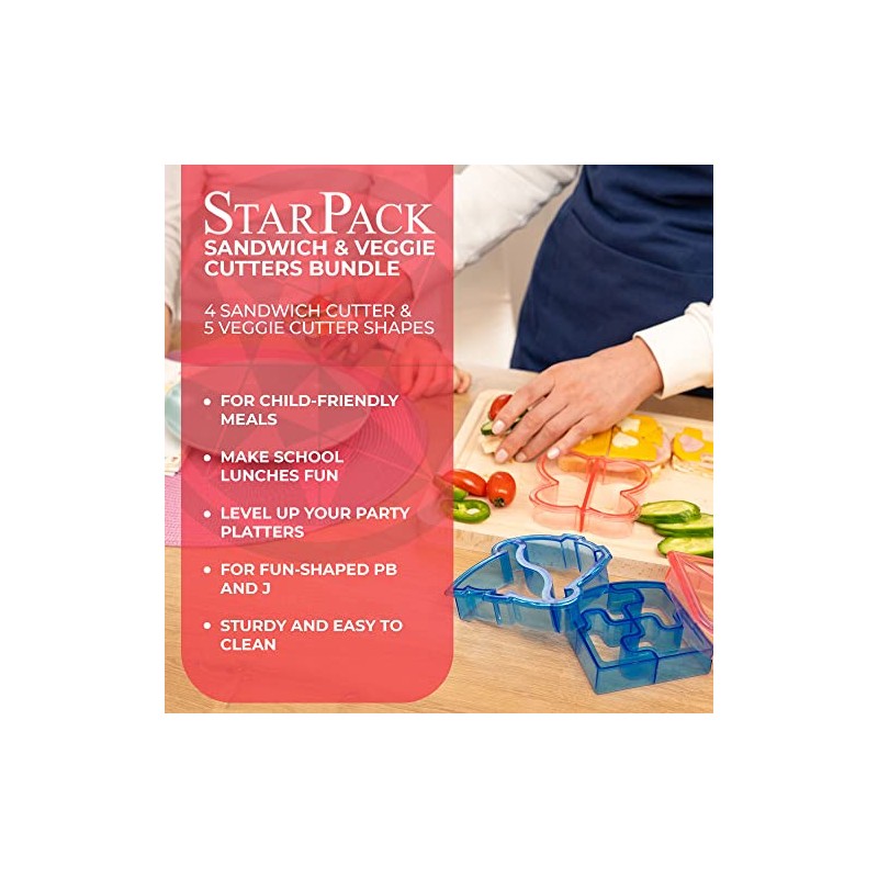 StarPack Juego de 4 sándwiches – Cortador para niños con