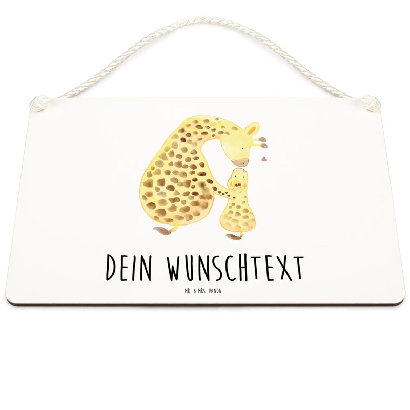 Mr. & Mrs. Panda Personalisiertes Deko Schild Giraffe Kind DIN