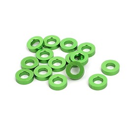 Aexit 15pcs 1.5mm Quality Parts Thickness M3 Aluminum Alloy Flat fende-r Screw Washer Green Model:56as216qo752