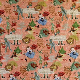 Printed Jersey Knit Stretch Fabric Material - Wonderful Wizard of OZ, 1Mtr 100cm x 150cm