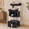Heybly 34.6" Cat Tree Anti-Tipping Floor Cat Condo for Kittens,