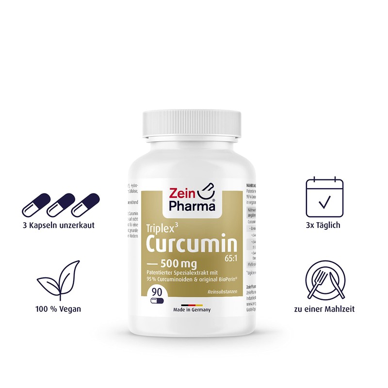 ZeinPharma Curcumin-Triplex³ Kapseln 90 Kapseln 500mg - Curcuma Piperin Kapseln