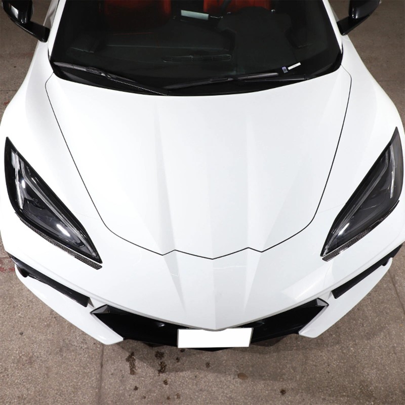 MXauto-2024 Black Carbon fiber Headlight eyebrow sticker For Corvette C8