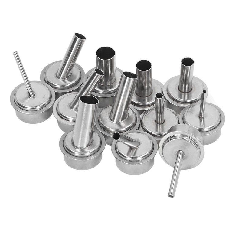 12Pcs Universal Hot Air Gun Nozzle Stainless Steel Standard Size