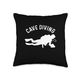 Caves Research Extreme Sports Cave Explorer Gift Diving Diver Spelunking Speleology Caves Caver Throw Pillow, 16x16, Multicolor