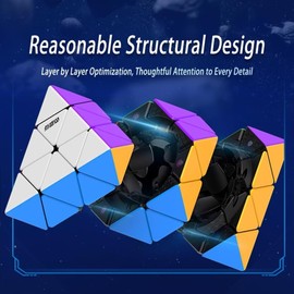 XMDCuber DianSheng FTO Face Turning Octahedron Magnetic Speed Cube Magnetic Octahedron Stickerless Middle Version Black of Speed Cube