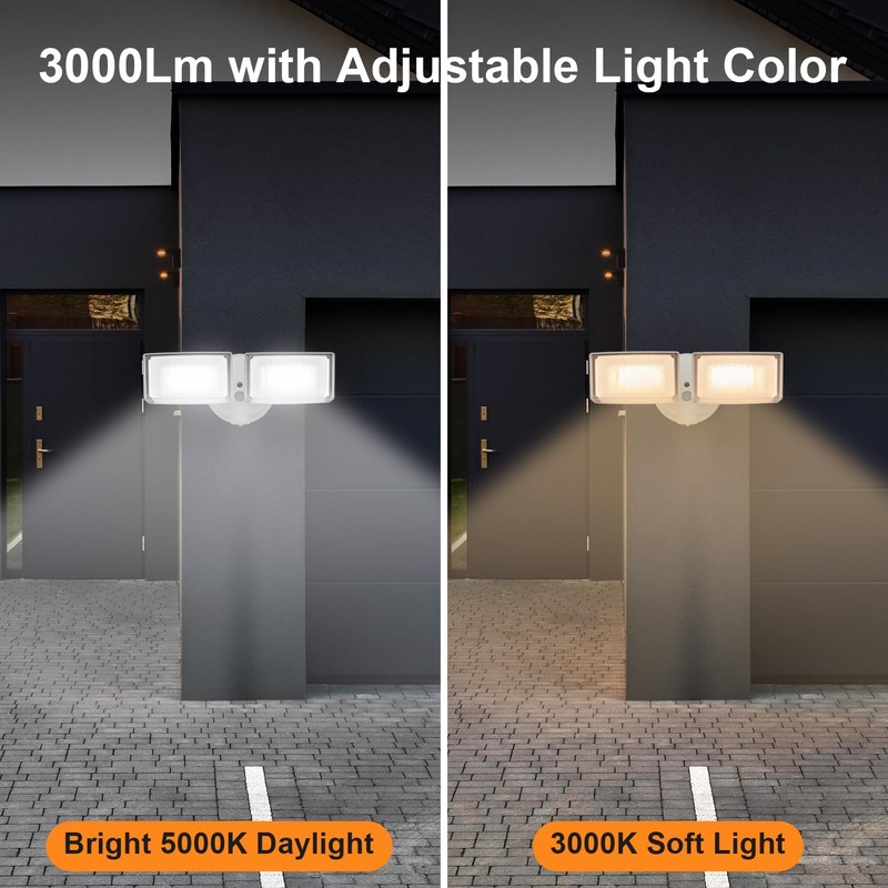 CELAVY 30W 3000 Lumen LED Dual-Head Flood Light Outdoor, Metal
