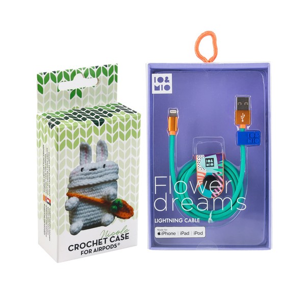 Nicole Crochet Airpod Case + USB Data Lightning Flower Dreams