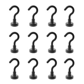 Ant Mag Magnetic Hooks 12 Pack 8KG (18LBS) Super Magnets Hook with Neodymium Rare Earth for Cruise Ship Accessories Hanging Door Holder Keys Home Office Refrigerators BBQ