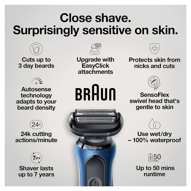 Braun Series 6 6040cs Electric Shaver with Charging Stand, Precision