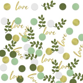 Wedding Table Confetti - 15G Baby Shower Confetti Sage Green Party Decorations - Wedding Table Decoration Baby Shower Confetti - Love Theme Round Dots For Wedding Anniversary Birthday Decor