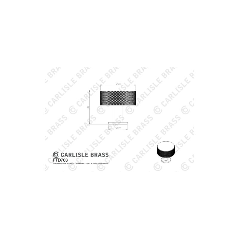Carlisle Brass Knurled Cabinet Radio Knob,Polished Chrome,FTD703