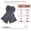 Dsane Winter Leather Gloves for Women, Touchscreen Texting Warm Driving