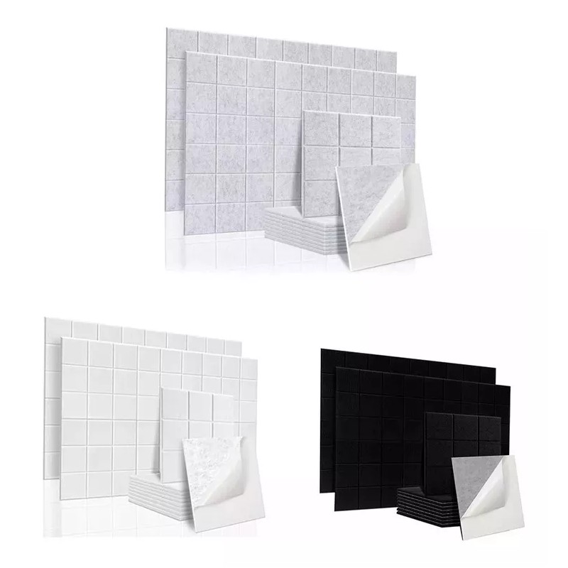 generic Z 12 Paneles Acústicos Autoadhesivos Para Decoración De