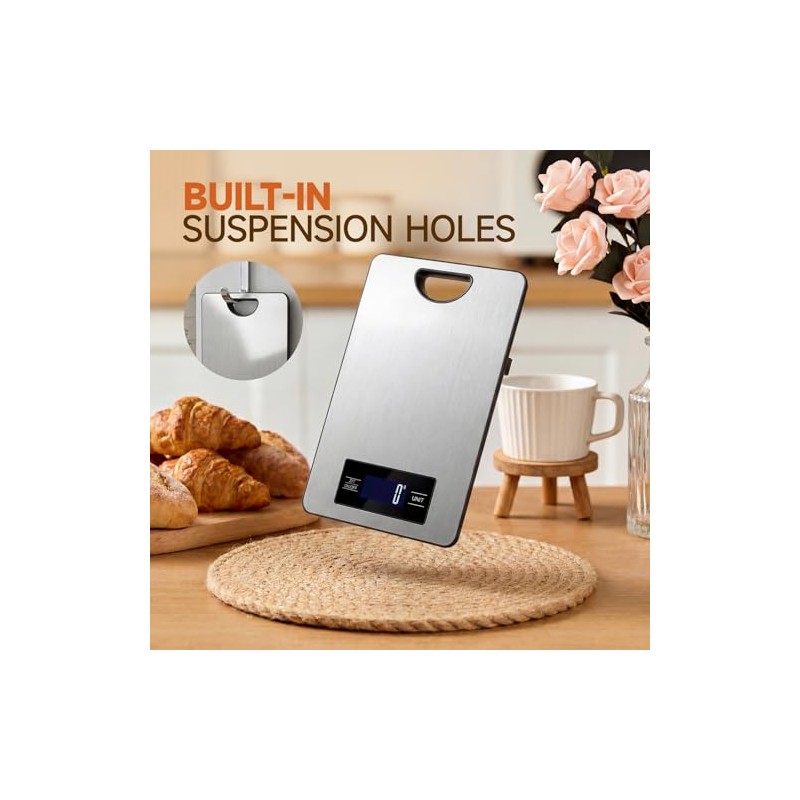 Food Scale, Digital Kitchen Scale with Hanging Loop, 11lb Baking