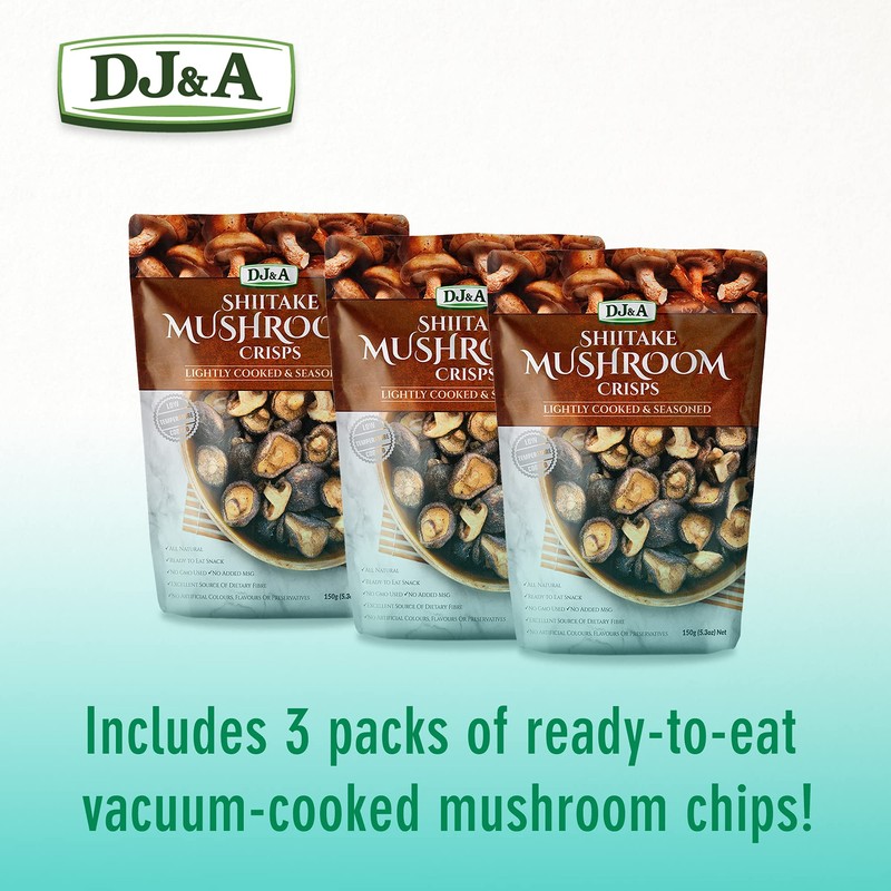 Shiitake Mushroom Crisps - Lightly Cooked and Seasoned 5.29 Ounce