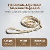 Handmade Macramé Caramel Dog Leash Adjustable Durable Dual Hooks for