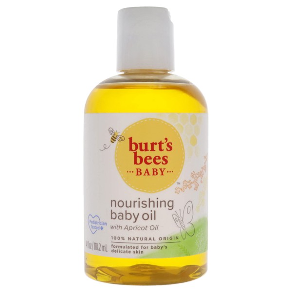 Burt's Bees Baby Nourishing Baby Oil, 100% Natural Origin Baby Skin Care - 4 Fl Ounce Bottle