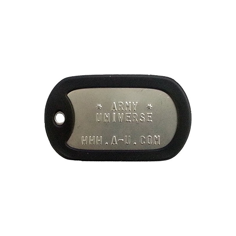 Matte Stainless Steel US Military Dog Tag Set - Black