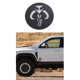 Custom Emblem Badge Mandalorian Accessories, Universal Fit for Jeep Chevy Toyota Ford Car, Truck, SUV 2.3inch (Set of 2)